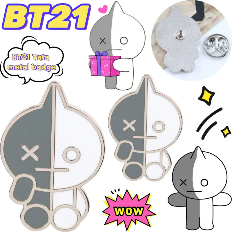 BT21 Tata Colorful Anime Cartoon Brooch - Creative Schoolbag & Clothing Accessory