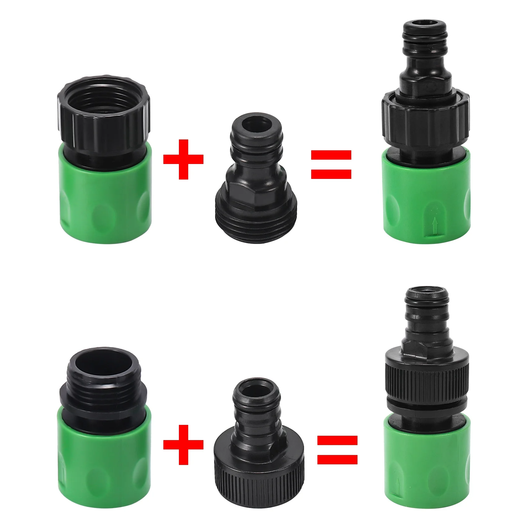 Garden Quick Connect Release Water Hose Fittings Plastic Connectors, Male & Female 3/4 Inch GHT 10Pcs