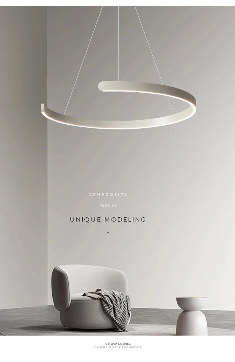 Modern Salon Design Ring Ceiling Chandelier image 25