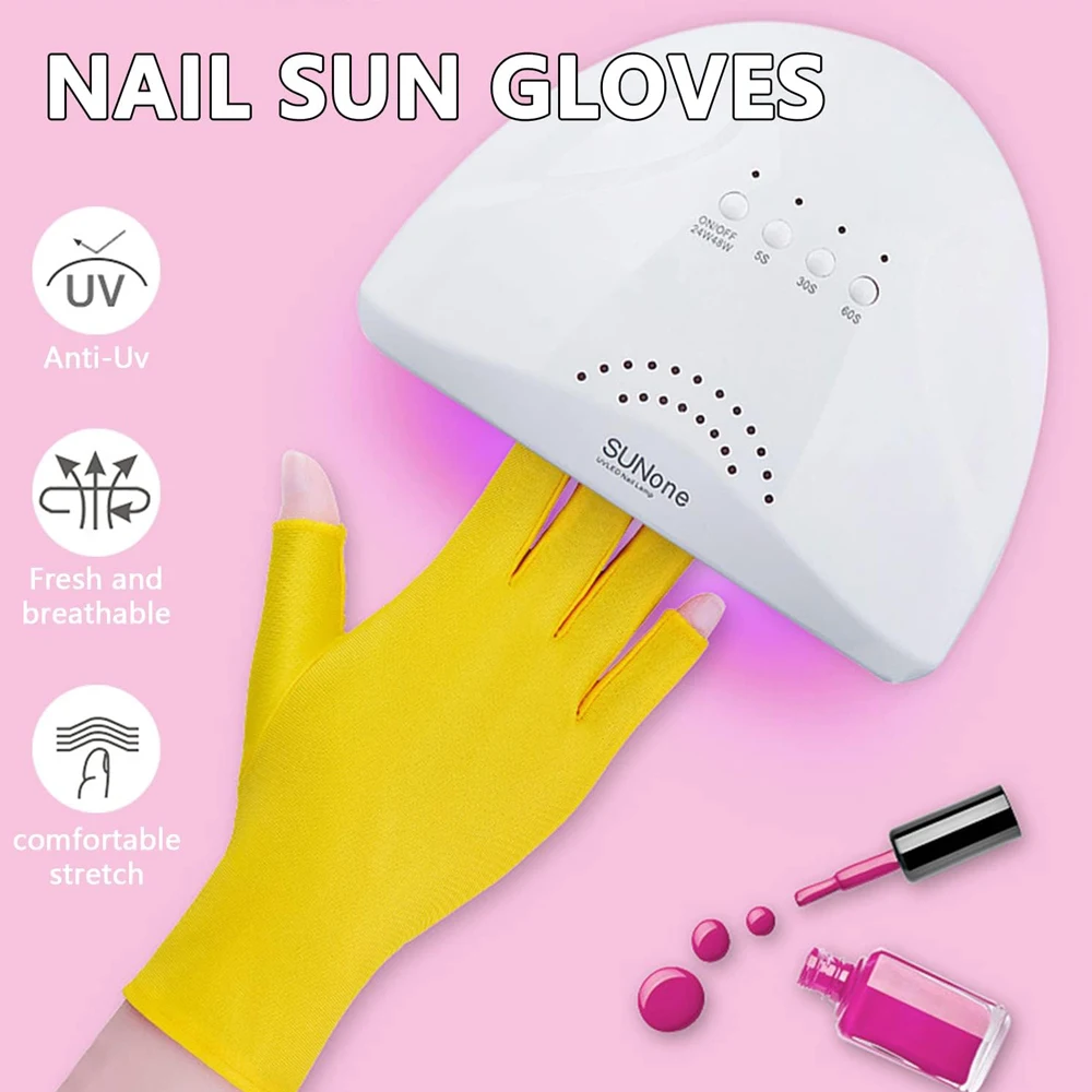 1 Pair UPF 50 Glove for Gel Nail Lamp Professional Protection Nail Tech  Fingerless Anti UV Glove Protect Hands from UV Harm - AliExpress