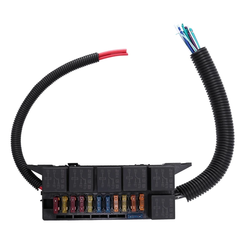 

New With Wiring Harness 11 Way Fusebox Holder Relay Box Relays Waterproof Connectors For Car Accessories