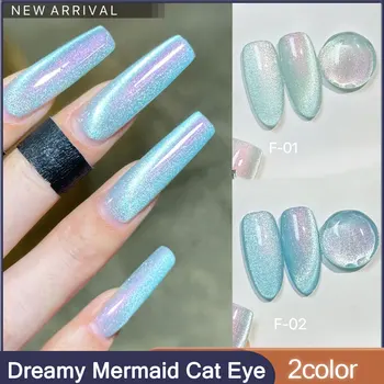 NIKA Dreamy Mermaid Tears Cat Eye Series Gel Nail Polish 15ml Semi Permanent Soak Off UV LED Ice Moon Magnetic Cat Eye Gel 1