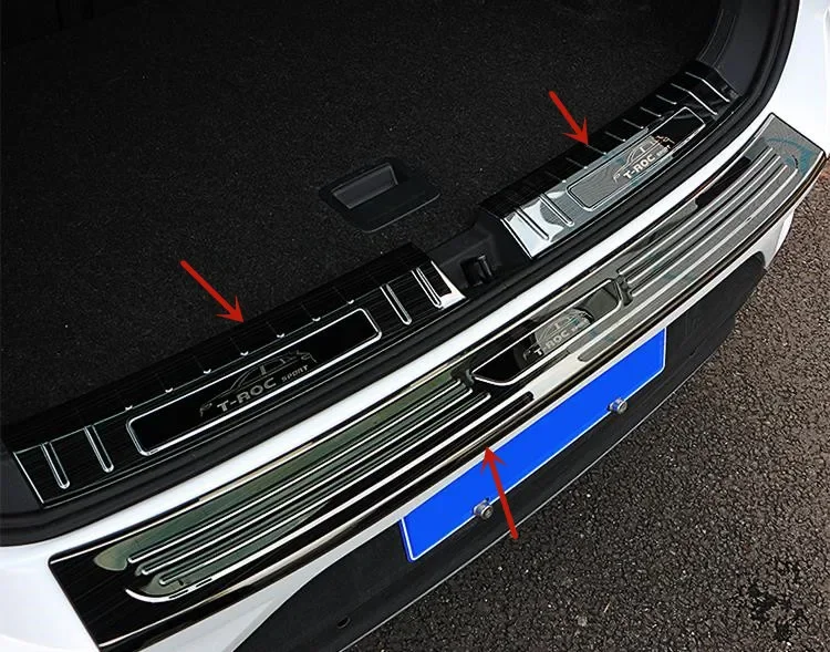 Per Volkswagen T-Roc 2018-2023 In Acciaio Inox Car Trunk Soglia Guard Board Anti-Scratch Board Protection Accessori Per Auto