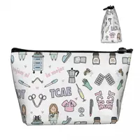 Custom Cartoon Doctor Nurse Enfermera En Apuros Toiletry Bag Women Makeup Cosmetic Organizer Lady Beauty Storage Dopp Kit Case 2