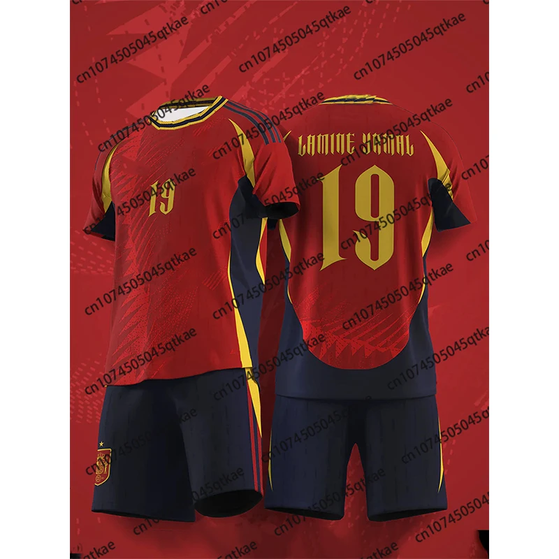 Mens Clothing Tracksuit Set 2 Piece Sport Suit Yamal 19 Football Jersey Set Casual Men Set Short Sleeves Shorts Outfit Tracksuit 2