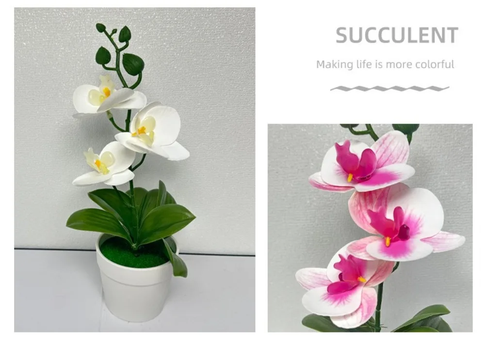 Kreative 26 cm simulierte Schmetterlings-Orchidee, DIY-Geschenke, künstliche Blumen, Bonsai-Kunstblumen für Zuhause, Hochzeitsdekoration – Detail 4