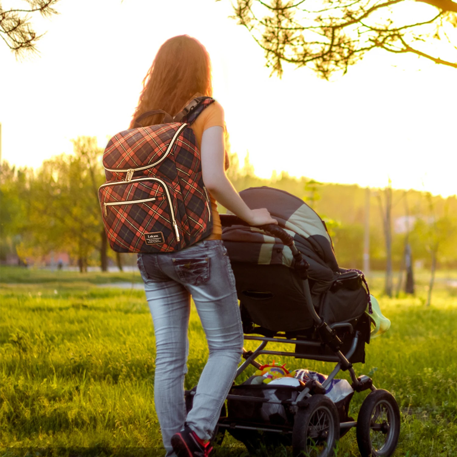 LOKASS Nappy Backpack Bag Mummy Large Capacity Bag Mom Baby Multi-function Waterproof  Maternity Bags Backpack