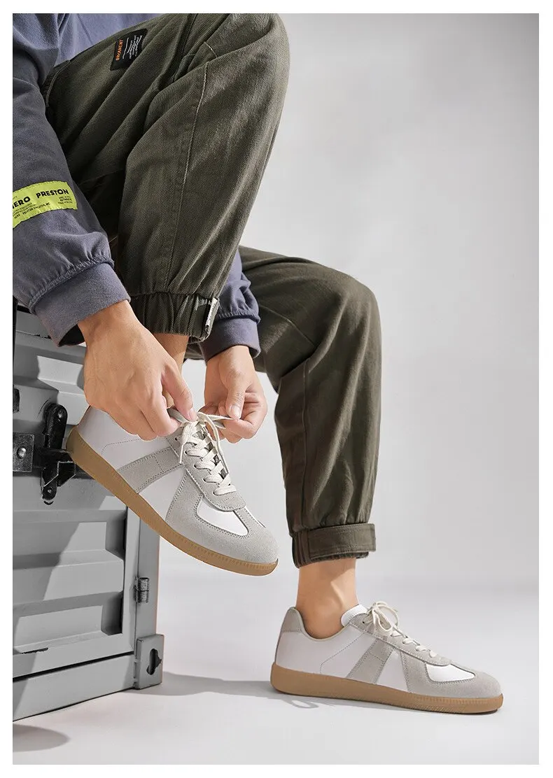 Vintage German Trainer Men Shoes Spring and Summer Sports Small White Training Shoes Fashion Casual Versatile Board Breathable