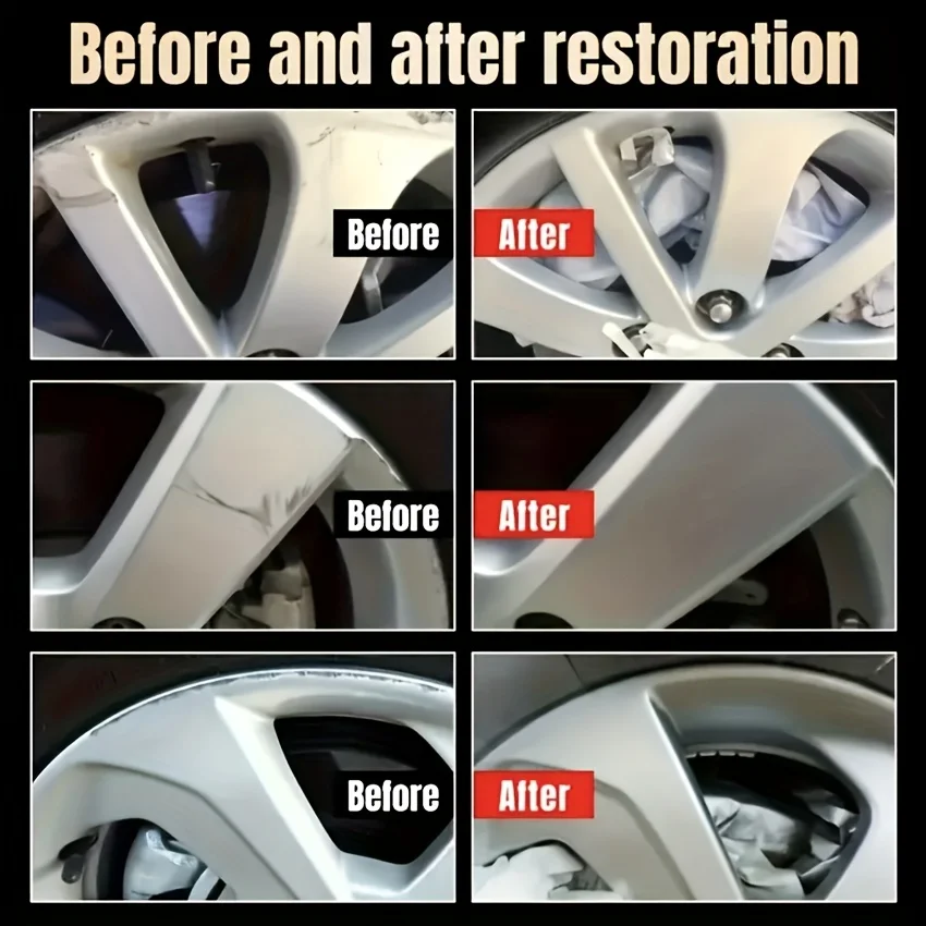 Rim Scratch Repair Kit Wheel Scratch Removal & Restoration with Sponge-Quick Fix for Scratches with Long-Lasting for All Vehicle