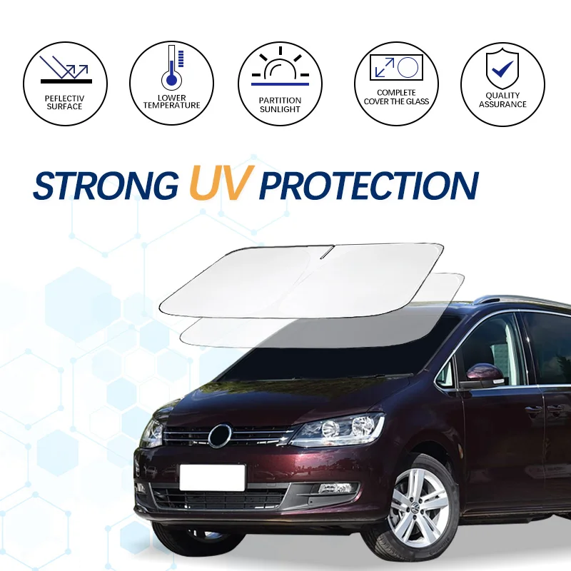 Windshield Sun Shade For VW Volkswagen Sharan 7N Sunshade Sun Visor Protector Foldable Blocks UV Rays Keep Car Cooler car sunshade windshield sunshade windshield sun shade