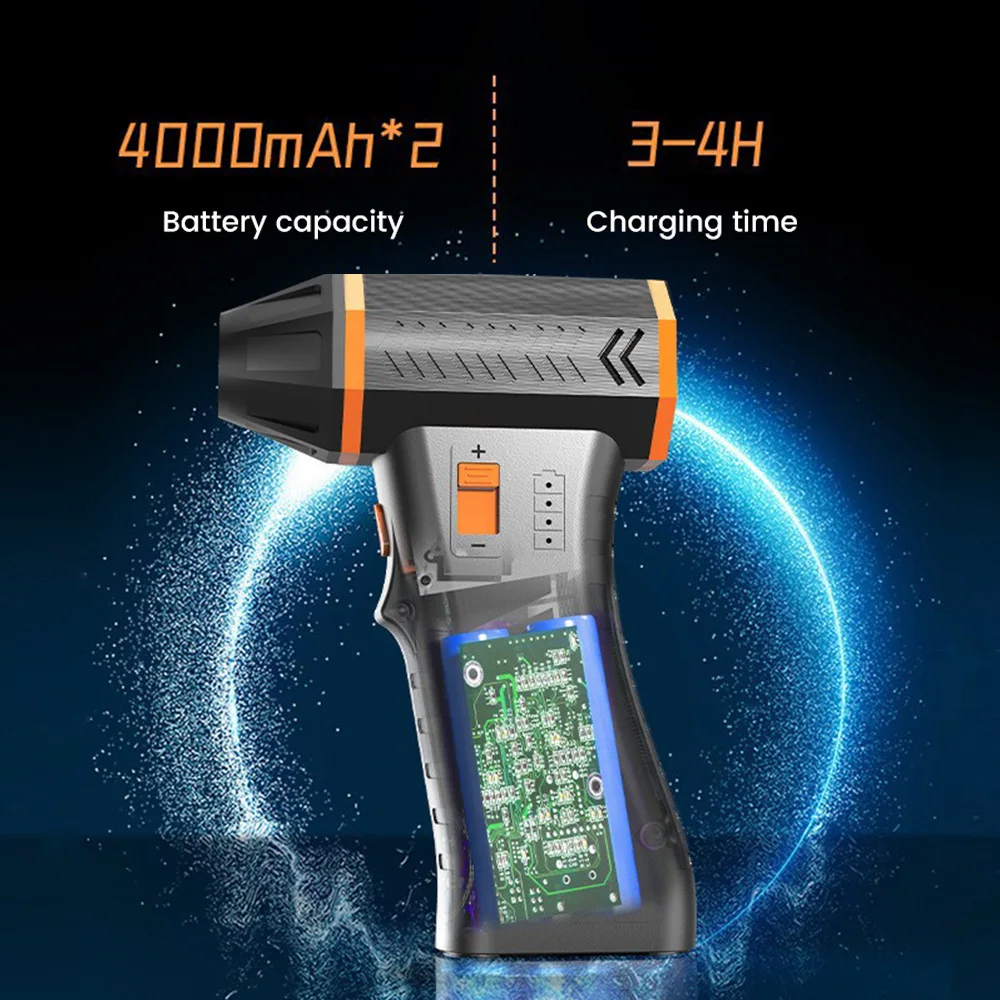 180000RPM Turbo Jet Fan Electric Air Duster Adjustable Wind Speed Turbo Violent Blower Rechargeable Blower Car Dry Cleaning Tool
