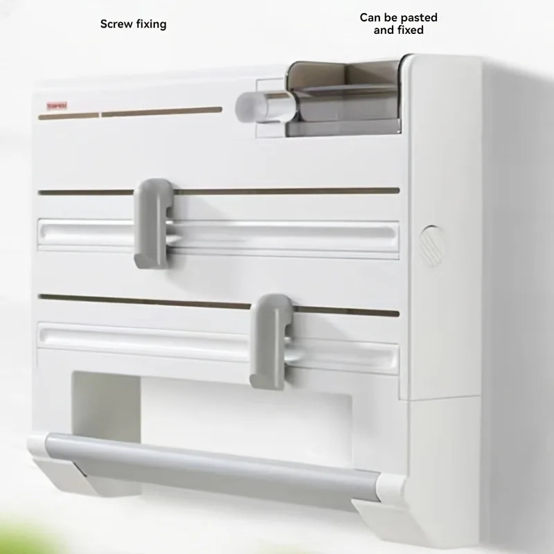 Multi-function Cling Film Cutter Wall Holder Tin Foil Paper Roll Authentic Wall Mounted Roll Dispenser For Tin Foil 5