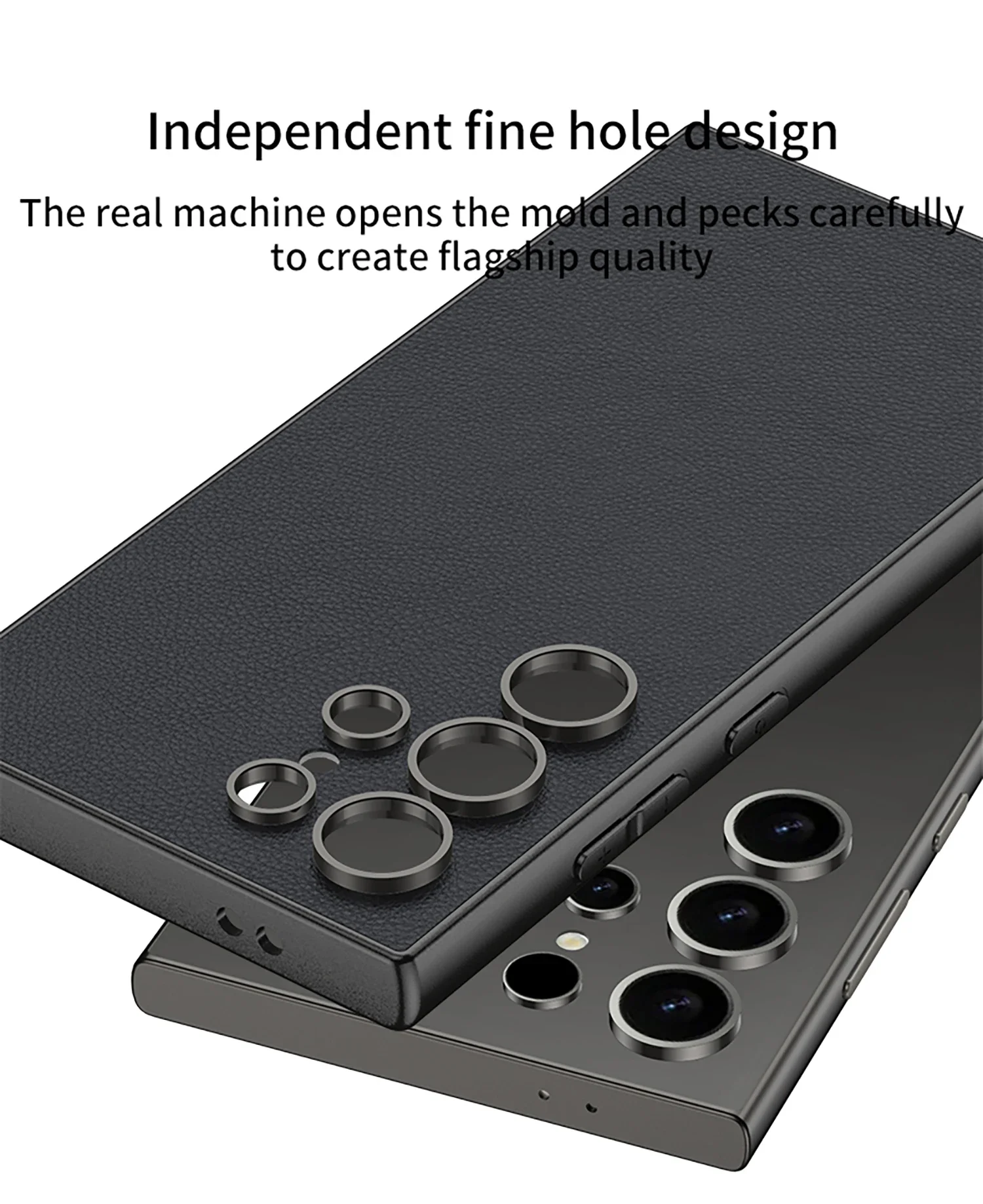 Luxury PU Leather Soft Edge Case For Samsung Galaxy S24 Ultra Metallic Paint Fra