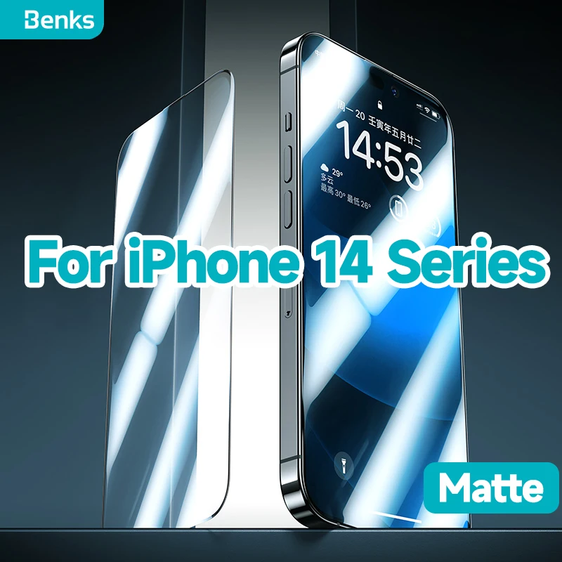 

Benks 0,3 мм Ice Sense электрическая игровая пленка для iPhone 14 Pro Max закаленное стекло матовая защита экрана против отпечатков пальцев