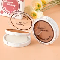 Wheat Bronzing Powder for Dark Skin, Matte Finish, Sweatproof & Oil Dark Foundation Concealer, Powder Puff And Mirror 6