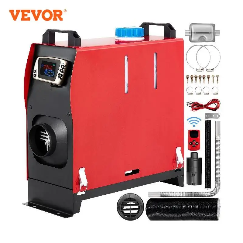 VEVOR 올인원 디젤 에어 히터, LCD 스위치 원격 제어, 저소음, 자동차 밴 트럭 RV 보트 트레일러에 적합, 5KW, 12V