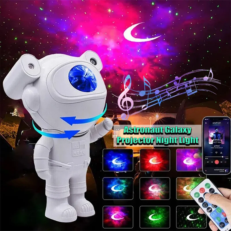 

Astronaut Galaxy Projector Night Light Bluetooth Music Lights with Remote Control Starry Sky Moon Star Bedroom Lamp Home Decor