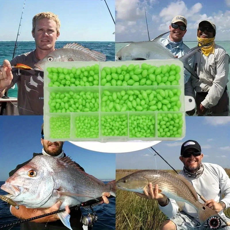 Perles appât pêche fluorescentes 400/900 pièces - Billes plastique lumière nuit pêche