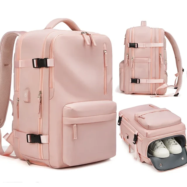 Mochila de viaje ligera para mujer, Maleta multifuncional de gran capacidad  con carga USB, maleta para avión - AliExpress