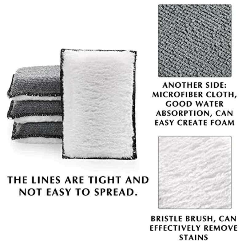 Soft Double Side Microfiber Scrubbing Sponge 2/24PCS for Car Leather Cleaning Microfiber Towel Wax Sponge Auto Detailing