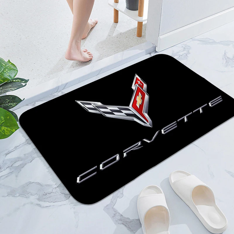 

Bath Rug C-Corvettes Room Decorating Items Sleeping Room Door Entrance Carpet for Kitchen Flannel Soft Floor Mats Front Door