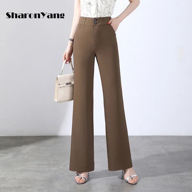 

Large Size Wide Leg Pants for Women High Waist Straight Pants Woman Spring Summer Thin Lady Trousers