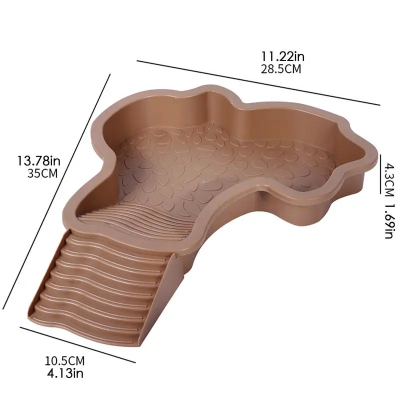 Reptile Water Pool Reptile Feeding Dish Water Pot With Ladder Turtle Pool Landscape Fish Tank Decoration For Gecko Turtle