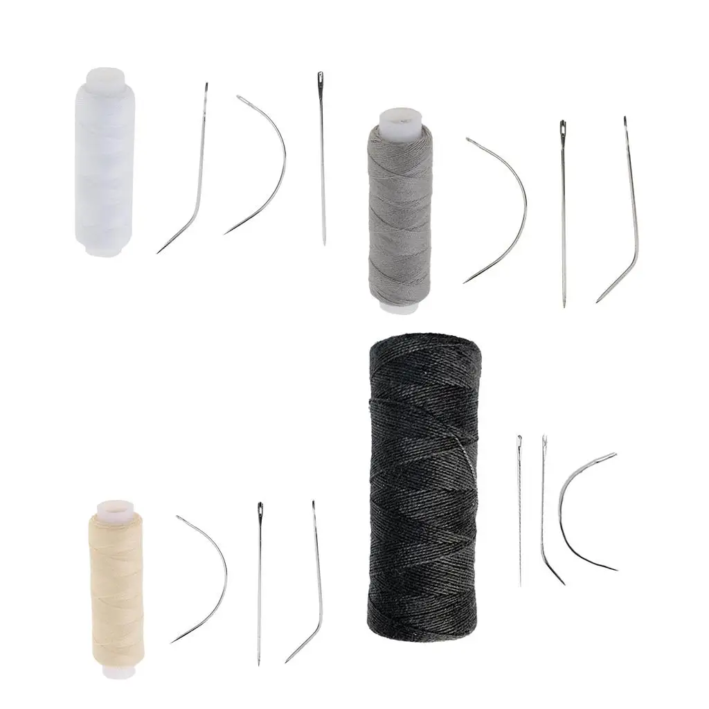 

4 Pieces Hair Track Weft Weaving Sew Thread for Hair Extensions Making