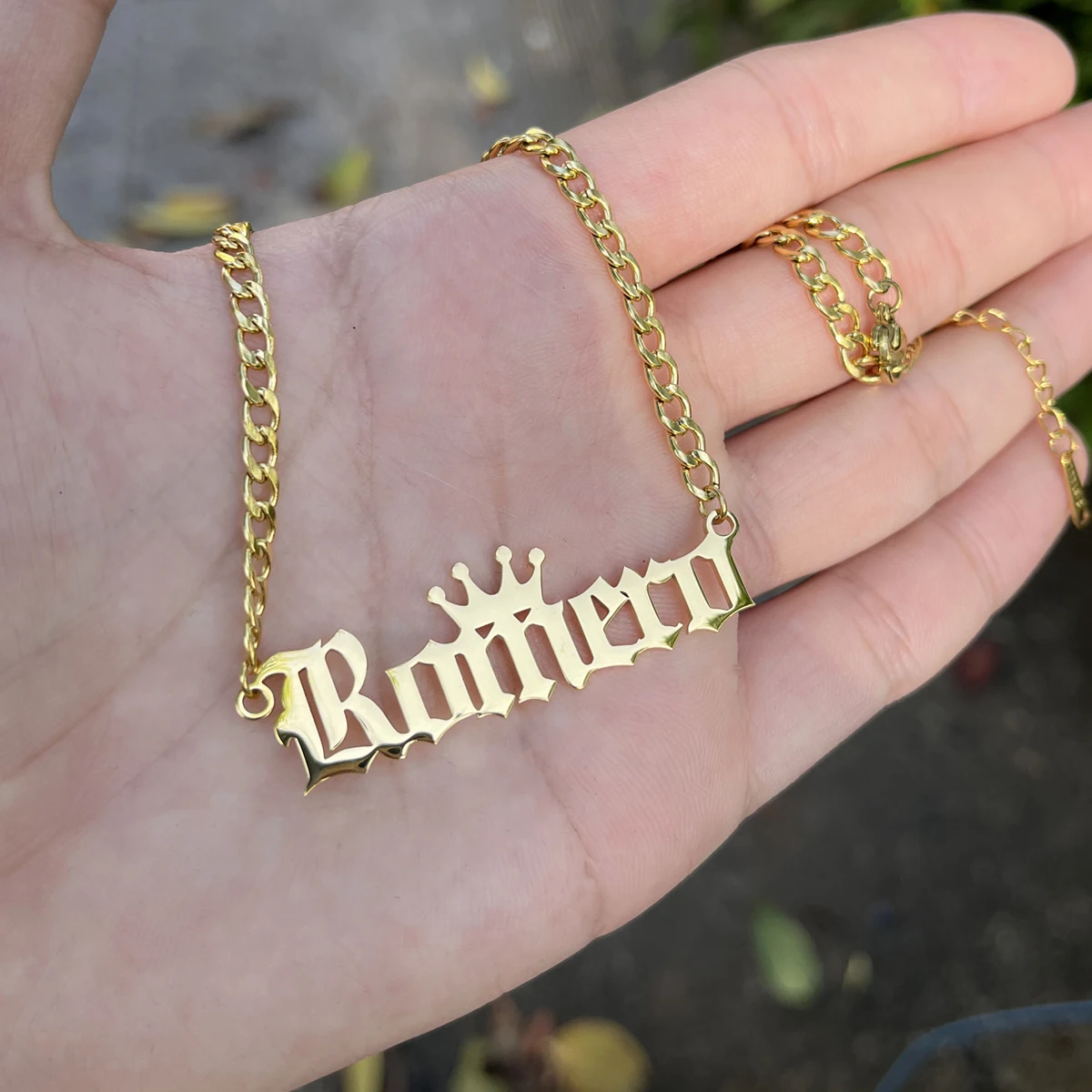 Initial Pendant Name Necklace Gold Mens Name Necklace Gold Name
