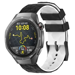 Versatile Premium Silicone Watch Bands - 22mm & 20mm Wristband Collection for Samsung 6-6 Classic (Black white)