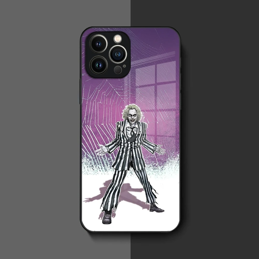 thumbnail image 1 of B-BeetlejuiceS-S 2 Phone Case for Iphone 16 15 14 12 11 13 Pro Max Mini 8 X Xr Xs Puls Black Glass Cover, 1 of 5