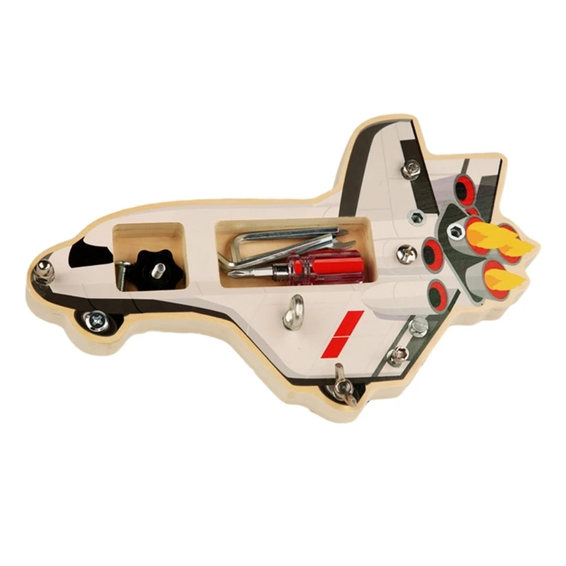 

Montessori Busy Boards Spaceship Toy Wooden Sensory Toy for Toddlers Activity