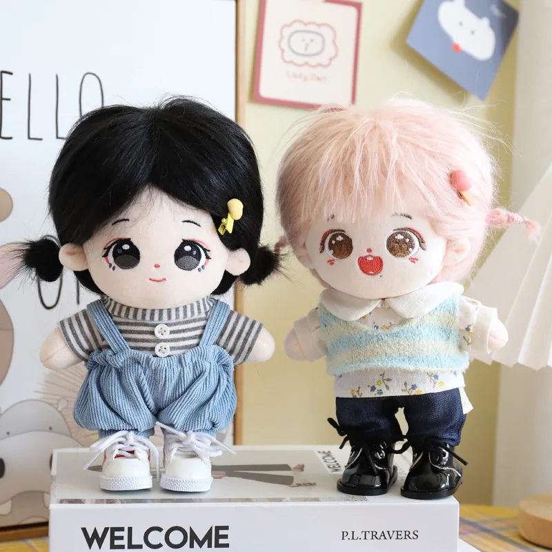 20cm Baby Doll Clothes Plush Doll's Clothes Lovely Striped Tshirt