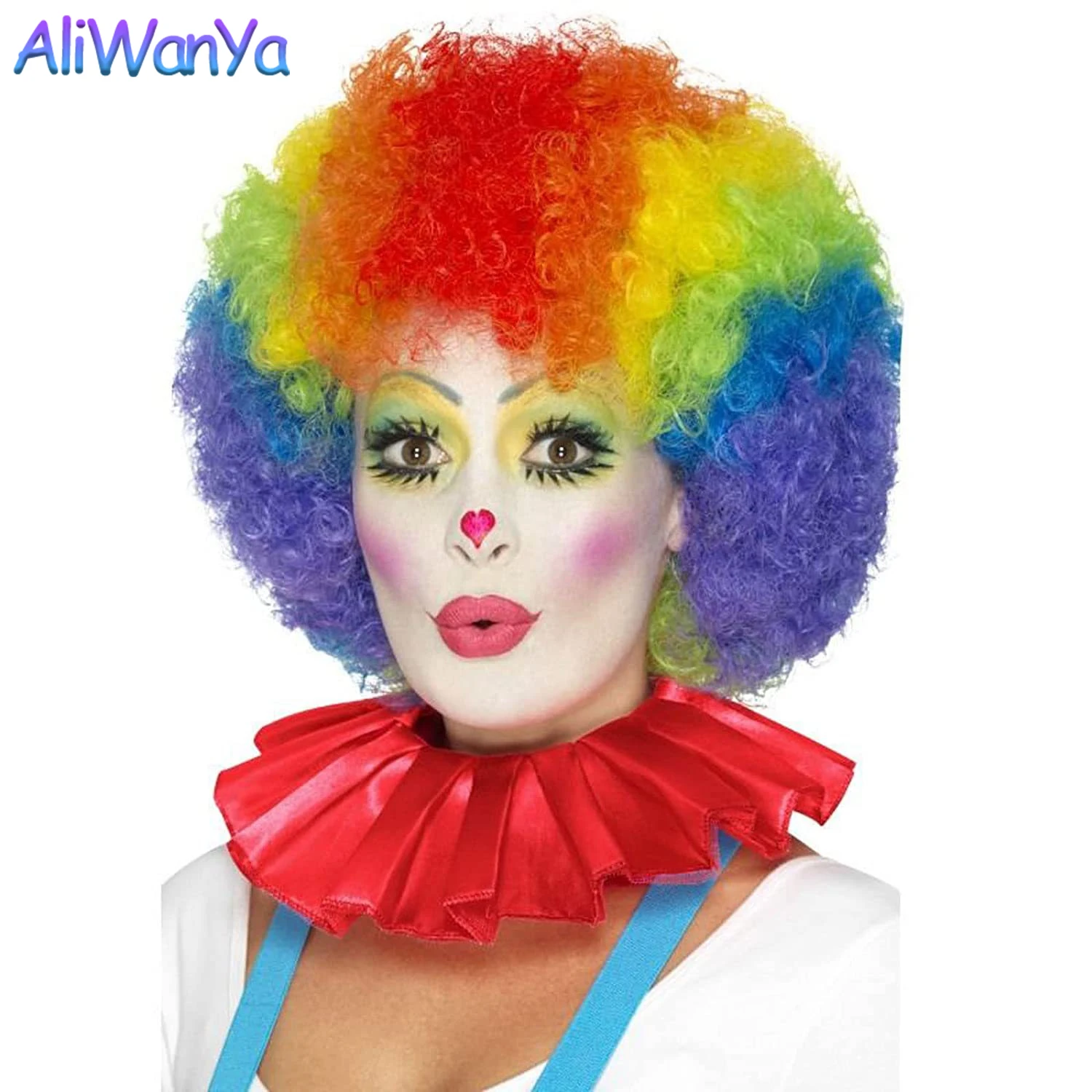 Rainbow Explosive Head Wig Male and Female Cosplay Masquerade Party Dress Up Halloween Carnival Props Clown Fluffy Headgear halloween mask creepy pennywise scary clown