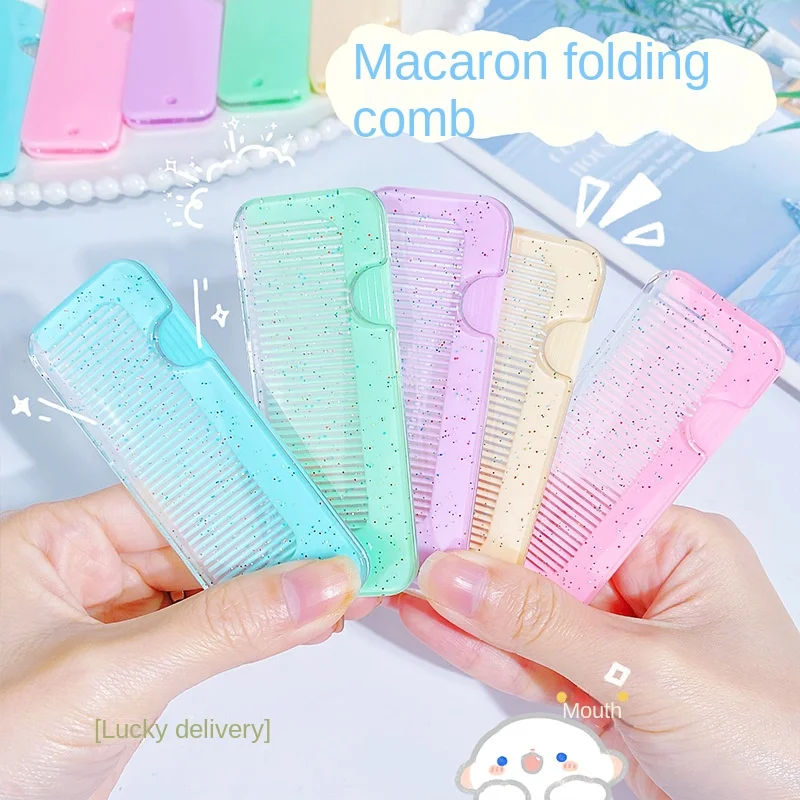 

Mini Colorful Transparent Comb Foldable Portable Small Comb Travel Mini Massage Comb For Women Girl Hair Comb Accessories