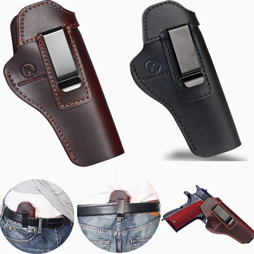 

Genuine Leather Concealed Carry 1911 Gun Holster Compatible with Colt/Springfield/Sig/Browning/S&W 1911