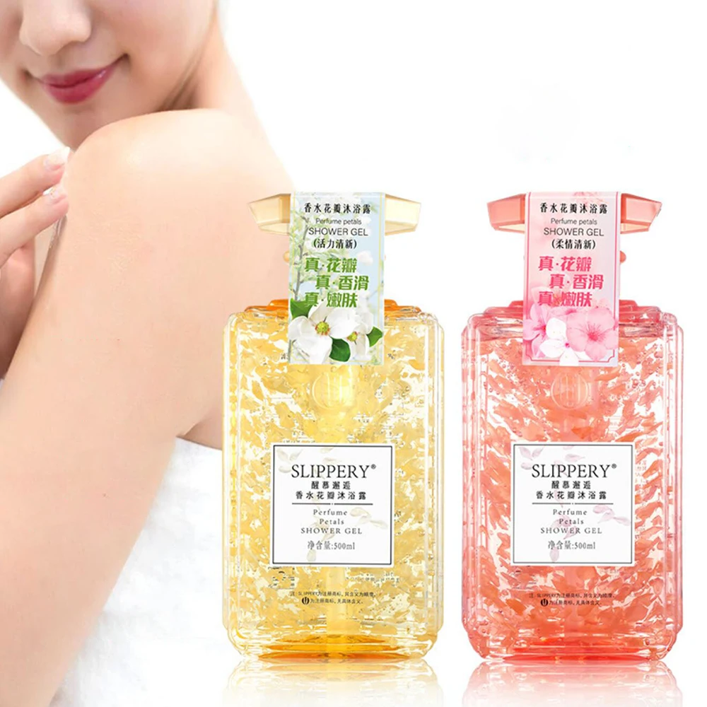 

500ml Perfume Petal Shower Gel Moisturizing Whitening Elegant Fragrance Oil Control Cooling Refreshing Body Bathe Skincare