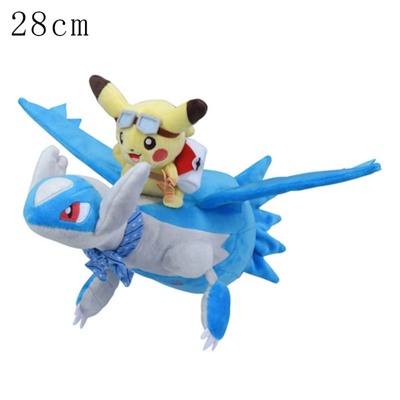 Pokemon Mega Charizard Glänzender Rayquaza Pikachu auf Gyarados Latios Reitpuppe Plüsch Garchomp Dragapult Lucario Koraidon Stofftier – Detail 2