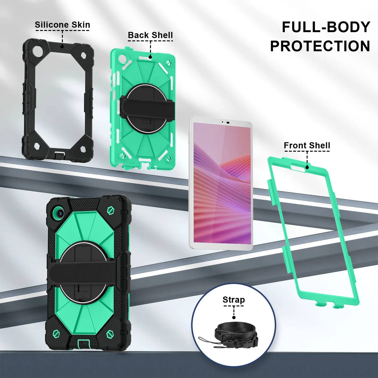 Durable Kids' Shockproof Case with Handle and Shoulder Strap