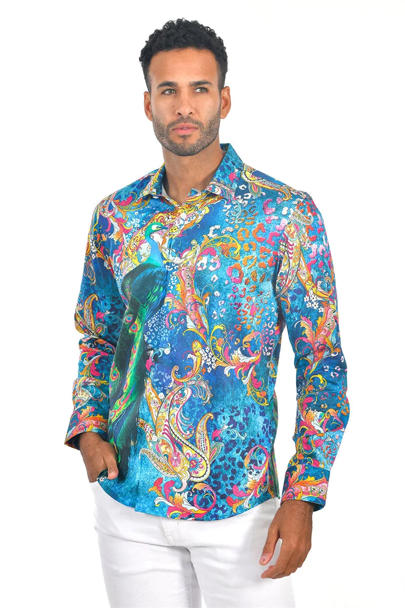 thumbnail image 1 of Camisa de lujo retro para hombre, blusas de manga larga con botones, camisas de talla grande, camisetas de alta gama, ropa para hombre, camisetas para hombre, 1 of 5