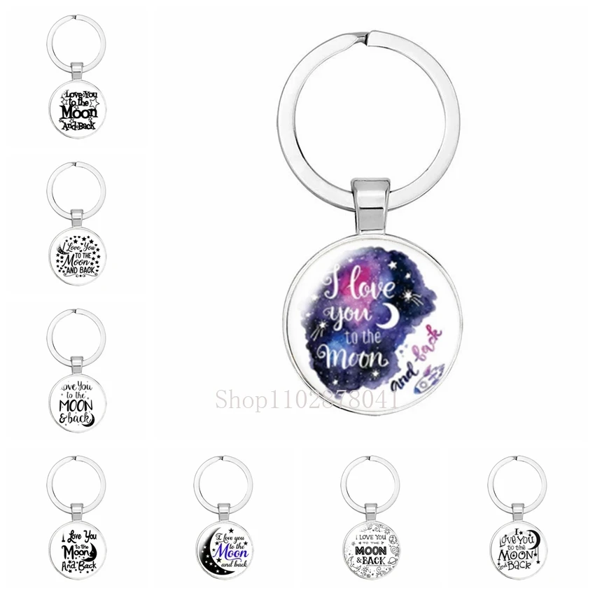Vendita Calda Popolare Gioielli Cupola Vetro Metallo Portachiavi Luna Stella Notte Regalo Di Moda Squisito