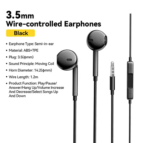 Essager 3.5mm Wired Headphones In Ear Headset Wired Earphones with Microphone Stereo Earbuds Sports In-line Control For Phones - Image 10