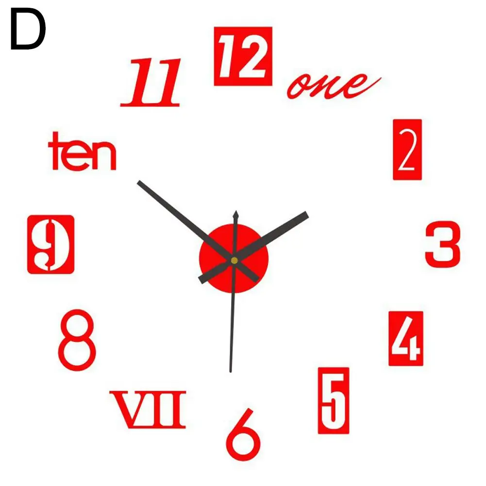 Description Picture 3 of itemModern Design Large Wall Clock 3D DIY Quartz Clocks Decor Mirror Acrylic Home Watches Horloge Living Room Stickers Fashion Z9M5