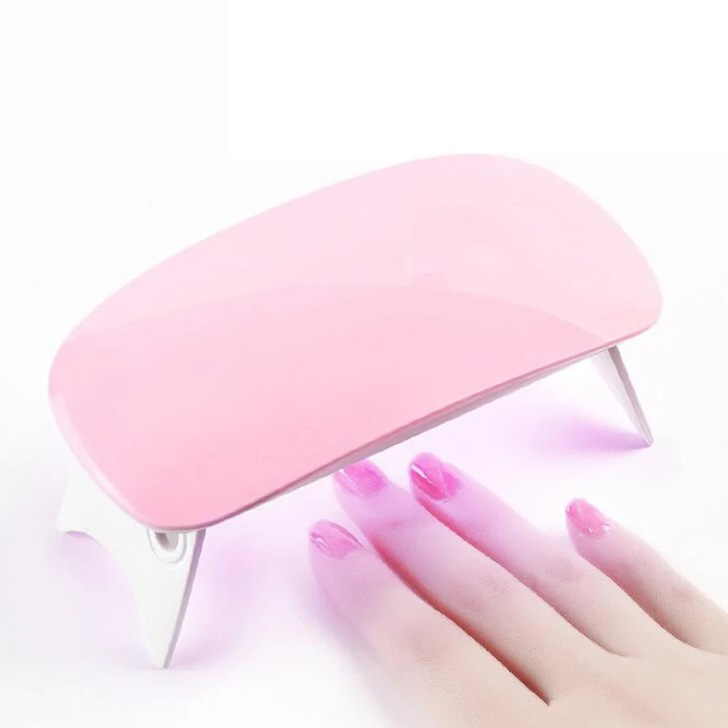 6W MINI Nail Art Machine LED Nail Gel Curing Lamp Light For Gel Polish Dryer 6Leds UV Nail Dryers Manicure Nail Art Tool 45,60S