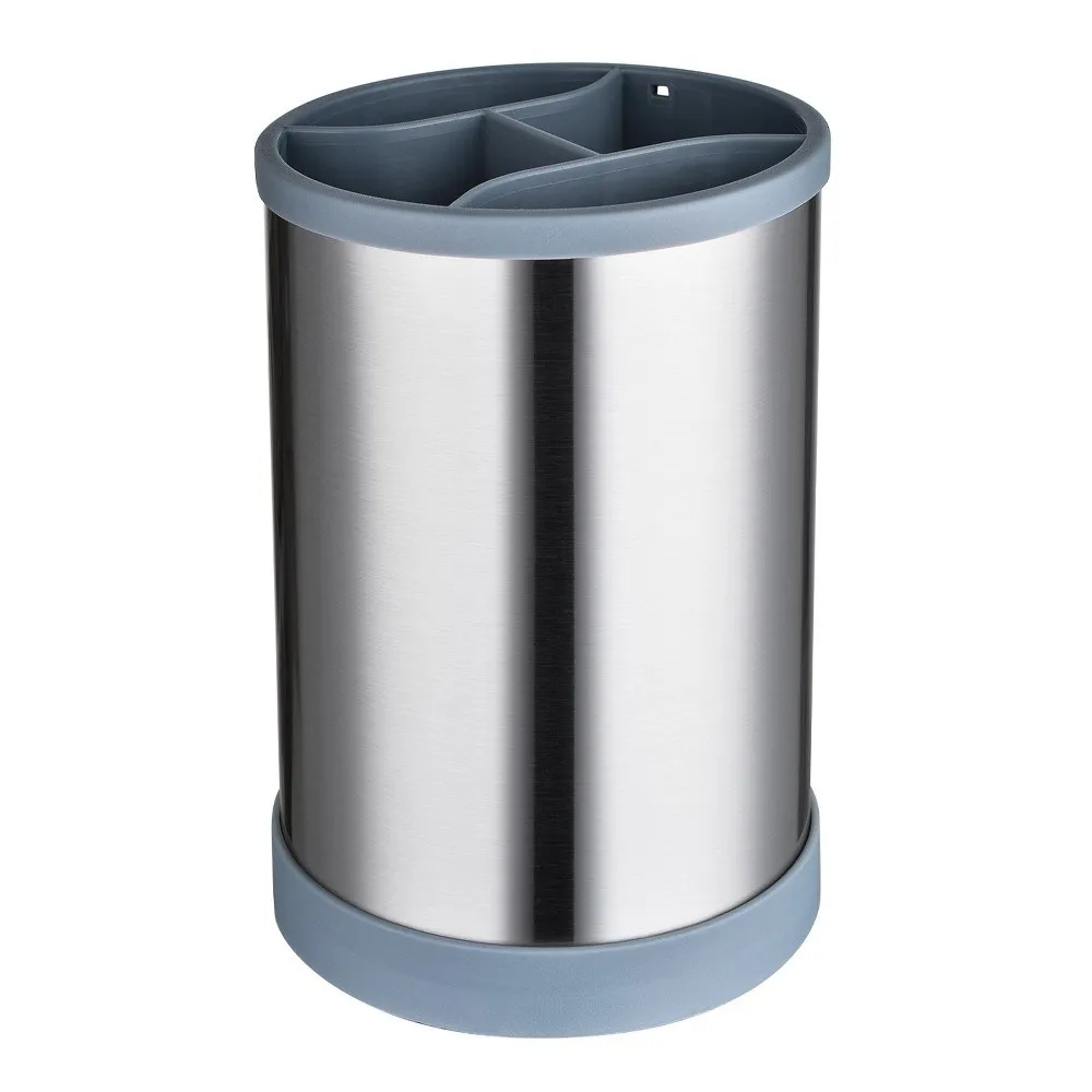 Rotatable Kitchen Utensils Holder Durable Stainless Steel Cooking Tools Organizer Plastic Space-saving Cutlery Drainer Stand