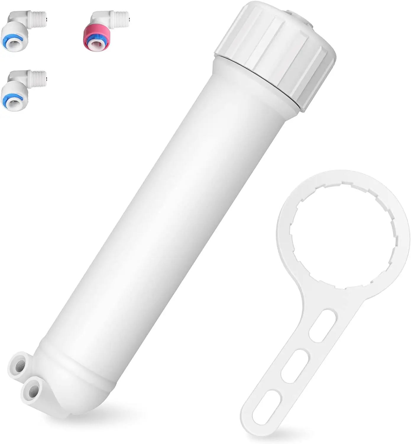 Reverse osmosis membrane filter housing 1812/2012 24-150 GPD Reverse osmosis membrane filter housing Replacement With elbow fittings Housing wrench Check valve