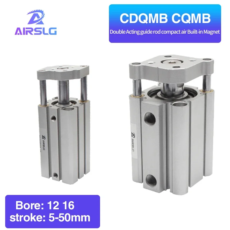 Cqmb-cilindro Pneumático de Pressão Dupla Embutido Modelos de Ímã Compacto Cqmb Cdqmb 12 Cdqmb12 Cqmb16 Tamanhos de a 50 mm
