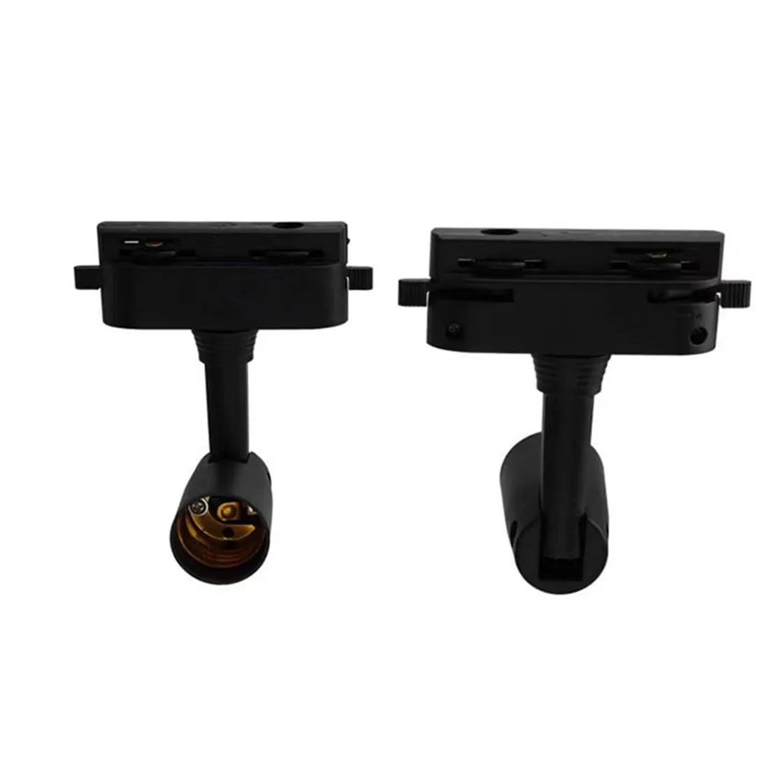 1/5/10/20pcs Lot Adjustable Mini E27 track light,Black White 1 Phase 2 Wire Simple Bulb Changeable E26 Plastic Rail Lighting 5