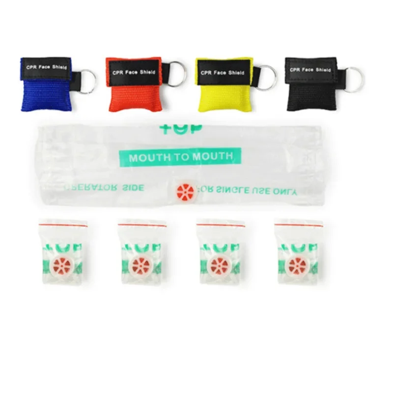 First Aid Mask Keychain First Aid Emergency Face Shield CPR Mask Jetting Resuscitator Mask