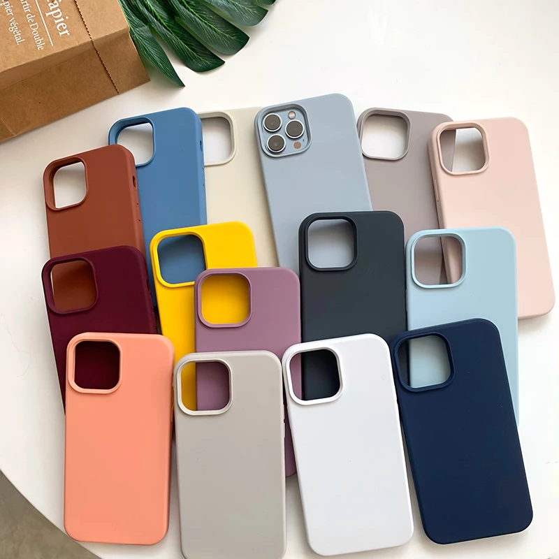 Custodia Per Telefono Per Iphone 11 12 13 14Pro Max Silicone Liquido Morbida Protettiva Morbida Copertura Completa Per Iphone 13 12 11 Mini Custodia P